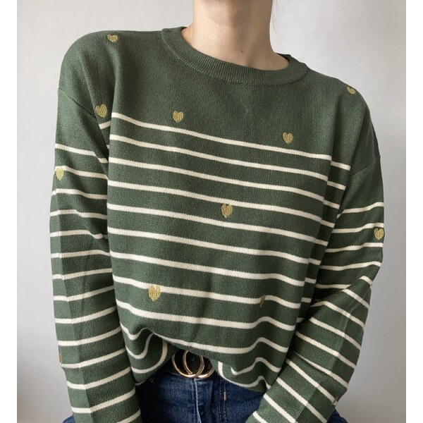 modnenakupy.sk Dámsky pruhovaný sveter HEARTY 47696005