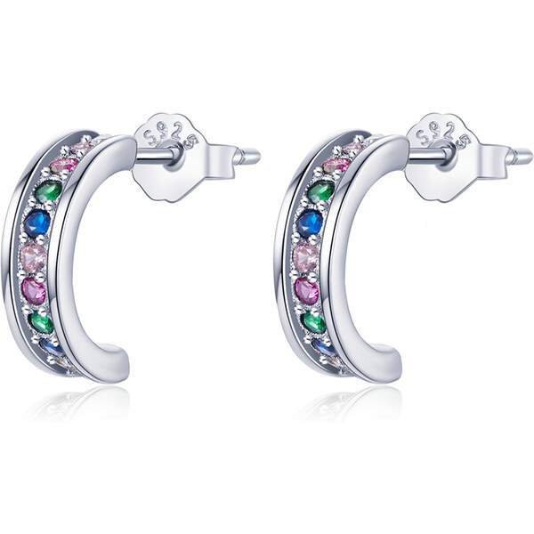 Ligot Strieborné náušnice farebné zirkóny 47739532
