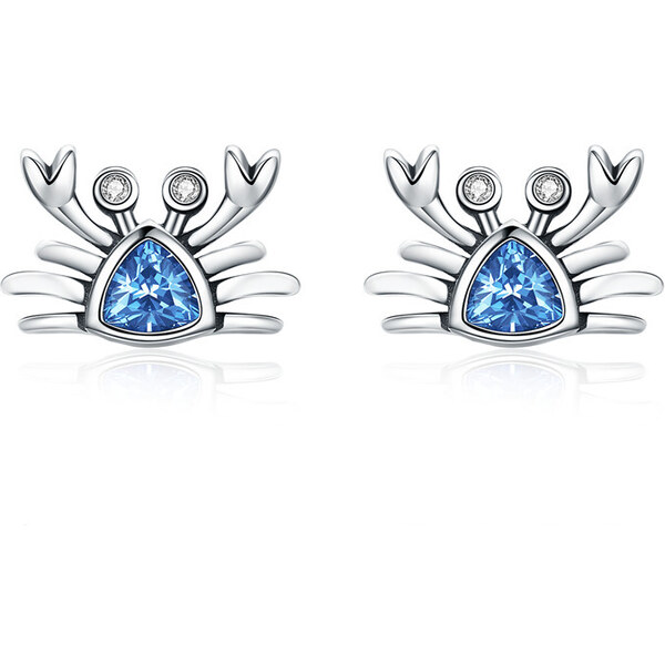 Ligot Strieborné náušnice modrý krab 47739534