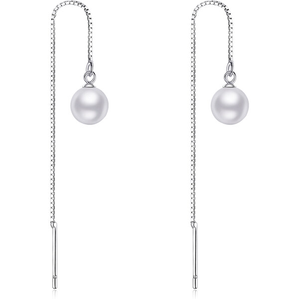 Ligot Strieborné retiazkové náušnice s perlou 47739498