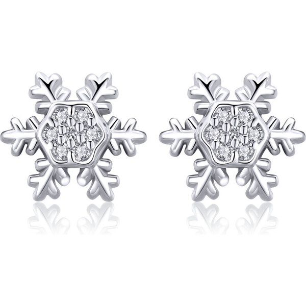 Ligot Strieborné náušnice snehová vločka 47739517