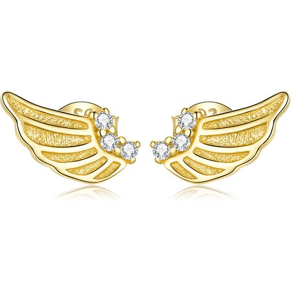 Ligot Strieborné náušnice zlaté krídla 47739512