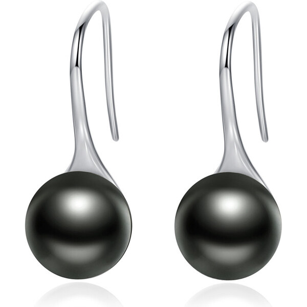 Ligot Strieborné náušnice s čiernou perlou 47739540
