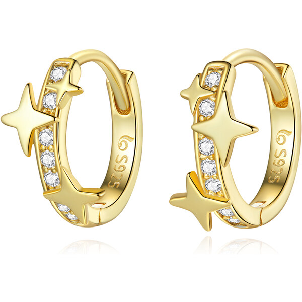 Ligot Strieborné pozlátené náušnice s hviezdičkami 47739548