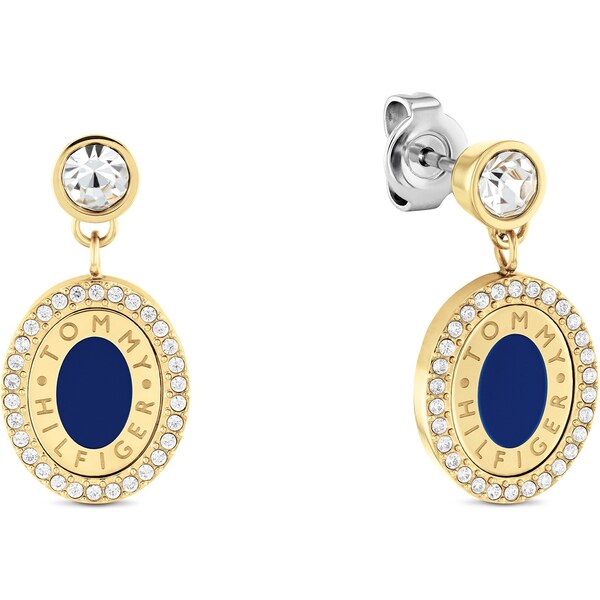 Tommy Hilfiger Luxusné pozlátené visiace náušnice s kryštálmi 2780800 66587292