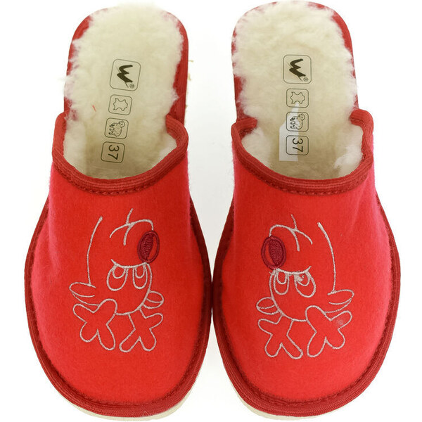 JOHN-C Dámske luxusné červené papuče SOBÍK 47746346