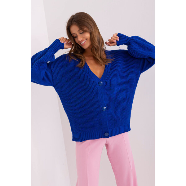 Glara Krátky vlnený sveter s velkými gombíkmi 47783978