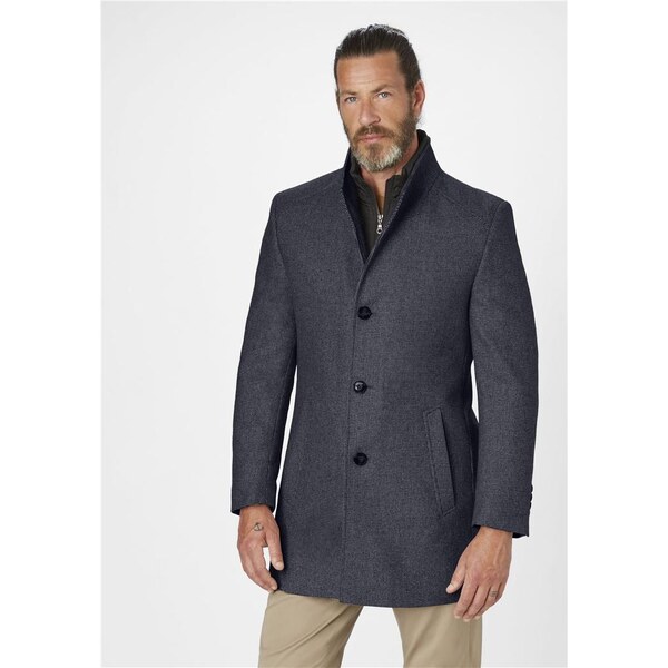 Pánsky vlnený tmavomodrý kabát S4 47635025