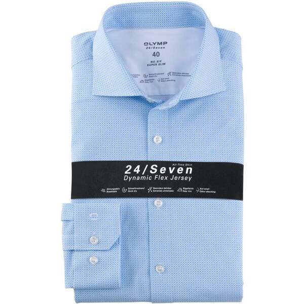 Pánska modrá Flex jersey košeľa OLYMP super slim 47634967