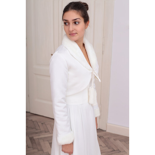 Glara Romantické bolerko v luxusnom vzhľade 60121545