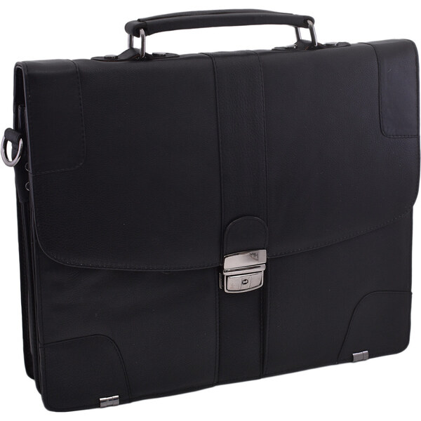 Kožená aktovka MERCUCIO čierna 250105 47885708
