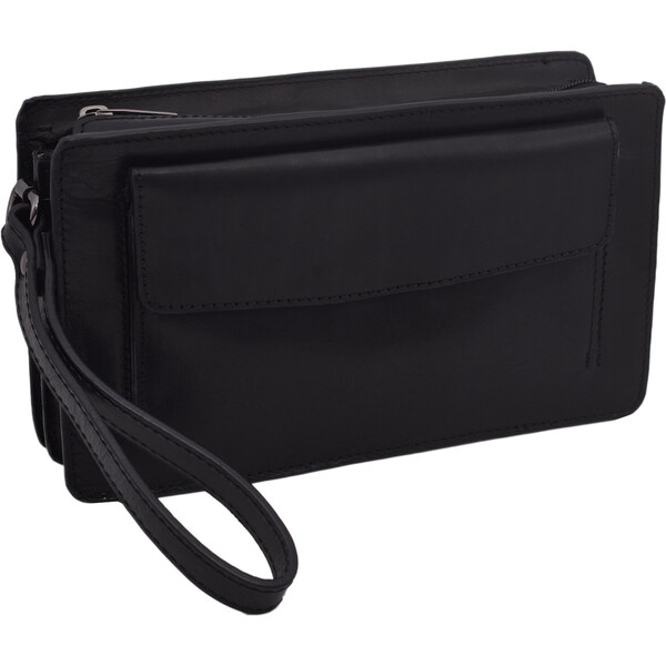Mercucio Kožená etue taška čierna 250109 47885720