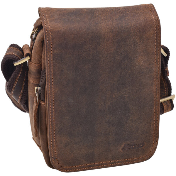 Mercucio Pánske kožené crossbody tmavohnedý hunter V 250591 47885777