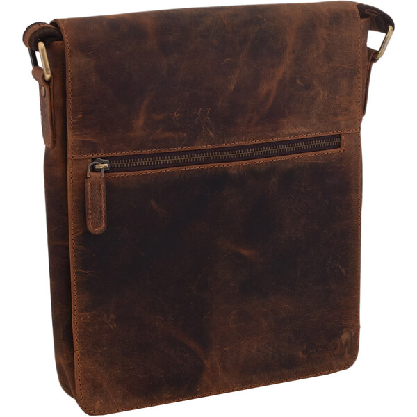 Mercucio Pánske kožené crossbody tmavohnedý hunter V 250837 47885787