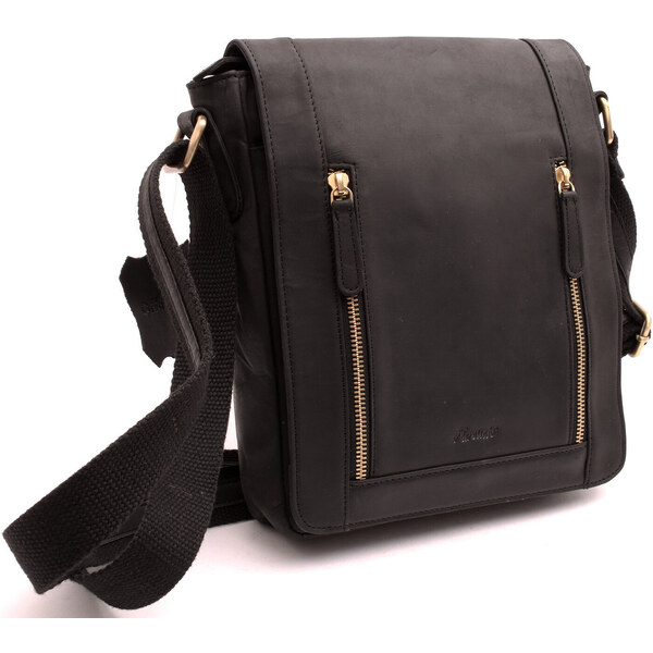 Mercucio Pánske kožené crossbody čierny hunter 250836 47885788