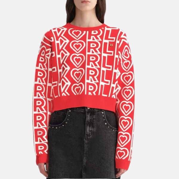 Dámský červený svetr Karl Lagerfeld 55666 47897451