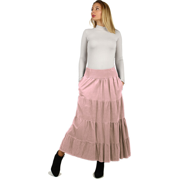 Glara Dámska dlhá menčestrová sukňa 47897563