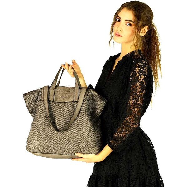 Marco Mazzini handmade MARCO MAZZINI Kožená shopper kabelka | béž 45802290