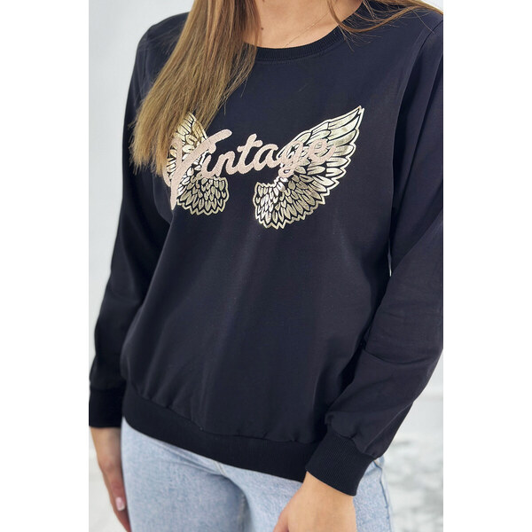 K-Fashion Mikina s potlačou čierna 49789947
