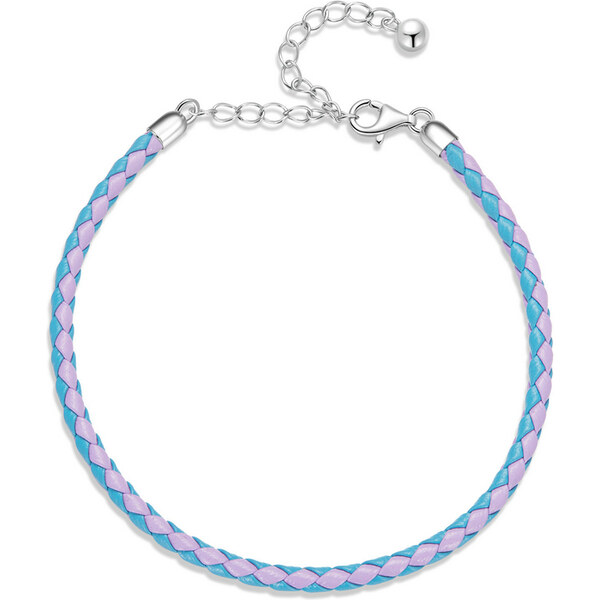 Ligot Strieborný náramok - farebná kožená šnúrka 47927862