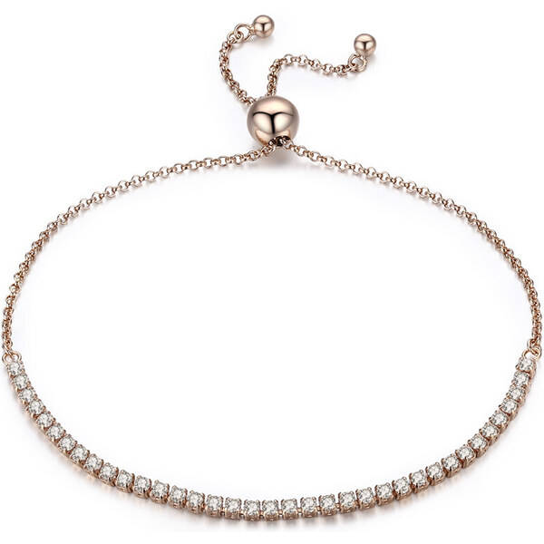 Ligot Strieborný tenisový náramok pozlátený ružový 47927853