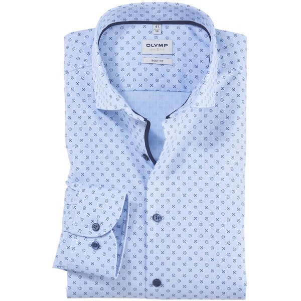 Pánska modrá košeľa OLYMP body fit 47635063
