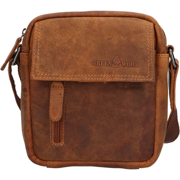 Pánska kožená taška cez rameno Greenwood Jerode - svetlo hnedá 48199308