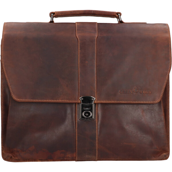 Pánska kožená aktovka Greenwood Oliver - hnedá 48199310