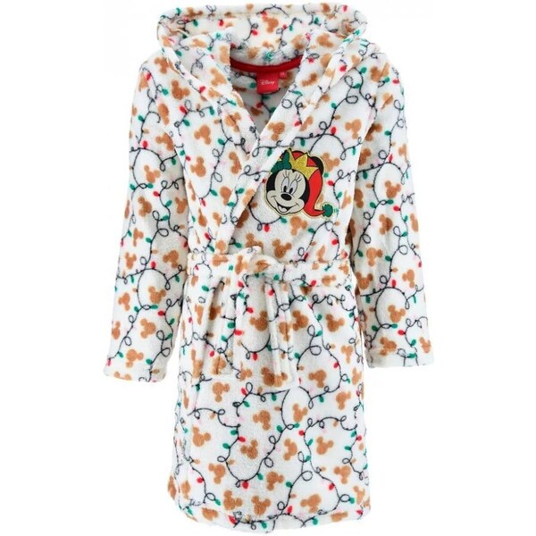 SunCity Dievčenský vianočný coral fleece župan s kapucňou Minnie Mouse 47951962