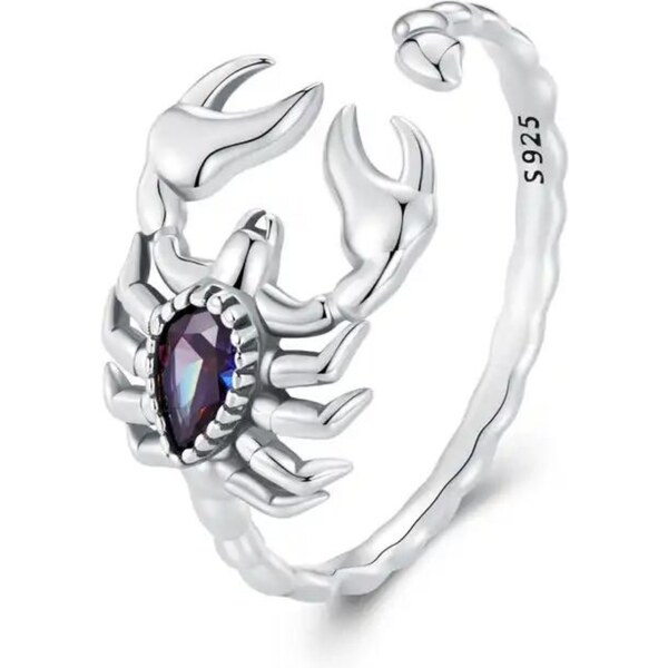 Olivie Strieborný nastaviteľný prsteň Škorpión 8230 47978653