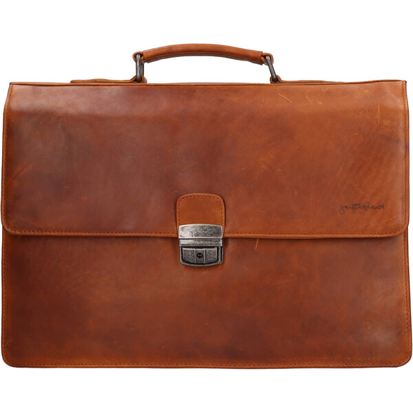 Pánska kožená aktovka Justified Oliver - koňak 50858843