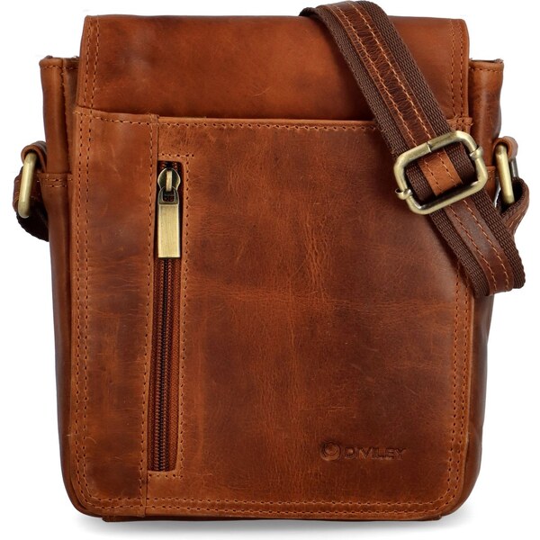 Pánska kožená crossbody/taška koňaková hladká - Diviley Theodore koňak 56864766