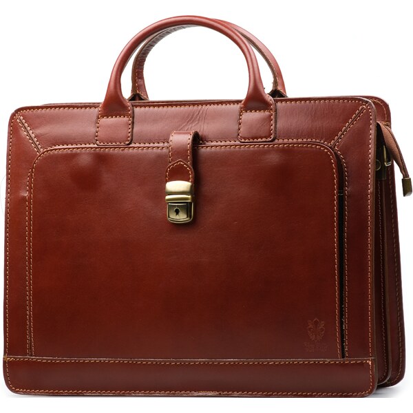 Blaire Pánska kožená pracovná taška Firenze hnedá 64988179