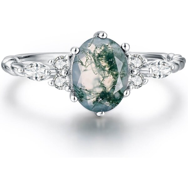 Olivie Strieborný prsteň MACHOVÝ ACHÁT 8234 47978657