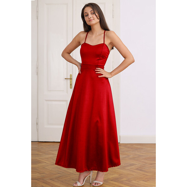 Glara Šnurovacie dlhé šaty s odhaleným chrbtom 47972900