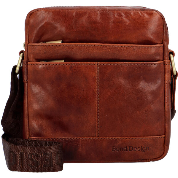 Pánska kožená taška hnedá - SendiDesign Shaper B hnedá 56864330