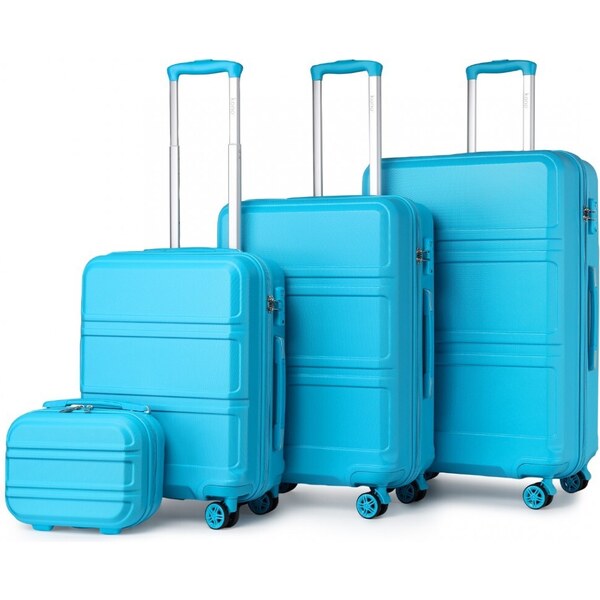 KONO Set 4 cestovných kufrov Ariel, modrý 48001189