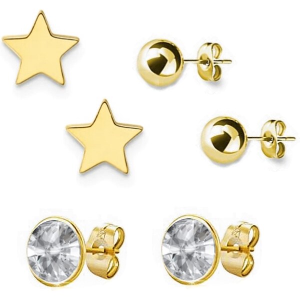 SWAROVSKI Elements Swarovski e. set troch párov náušníc Minuit, biela 48024780