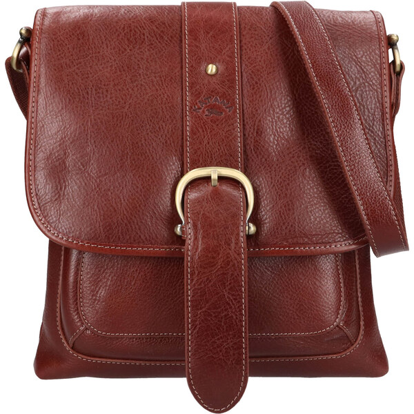 Kožená taška cez rameno Katana Mauve - hnedá 48199409