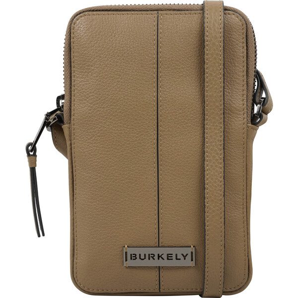 Dámska kožená crossbody kabelka na telefón Burkely Jitte - hnedá 48199447