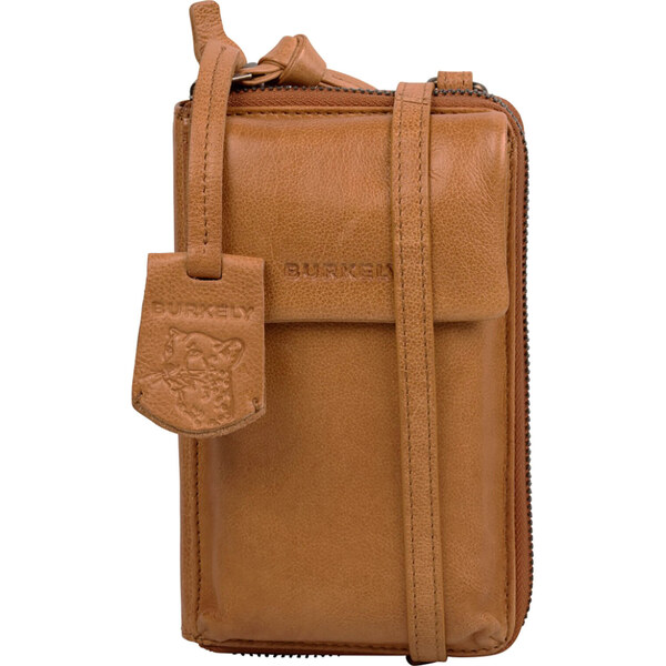 Dámska kožená crossbody kabelka s peňaženkou Burkely Vida - koňak 48199445