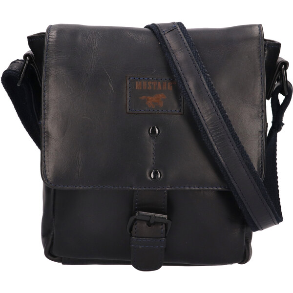 Pánska kožená taška cez rameno Mustang Adams - tmavo modrá 48200432