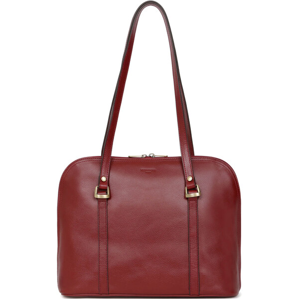 Dámska kožená kabelka Hexagona Vonela - tmavo červená 48200636