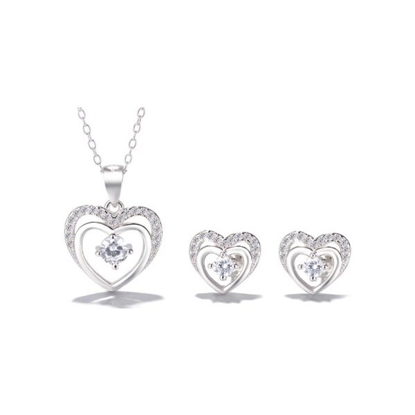 MAJYA Strieborný set šperkov náušnice a retiazka s príveskom GLORIA 64581840