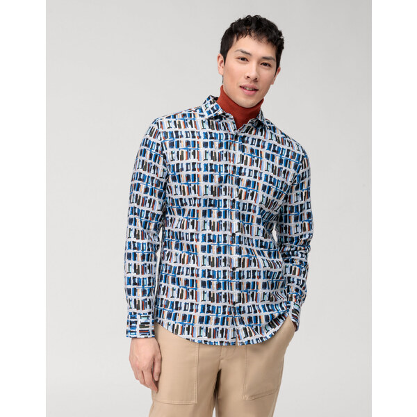 Pánska modrá casual košeľa OLYMP regular fit 48046980