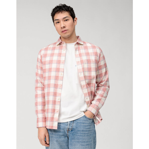 Pánska červená flanelová košeľa OLYMP regular fit 48046983