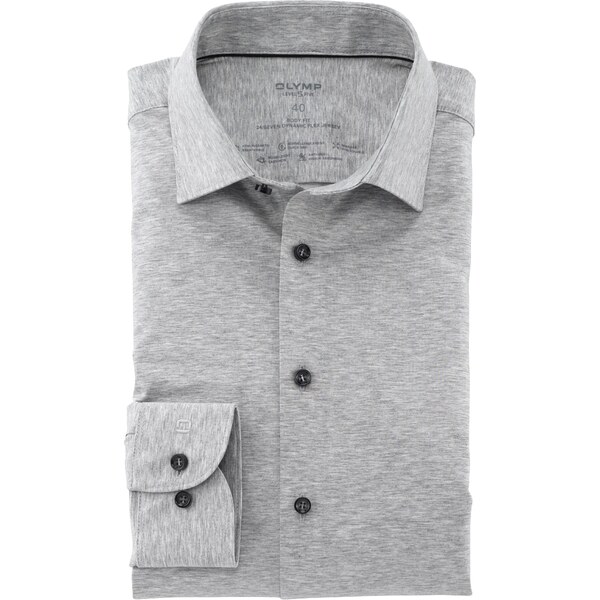 Pánska melanžovosivá elastická košeľa Flex jersey OLYMP body fit 48046936