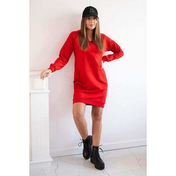 Fashionweek Dámske šaty mikinové pohodlné teplákové šaty s kapucňou 48753275