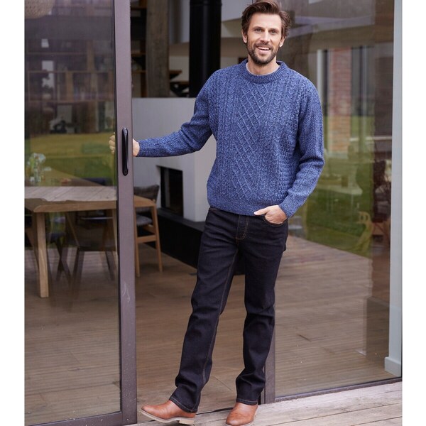 Pulóver s okrúhlym výstrihom modrá striekaná 086 Blancheporte 48077699