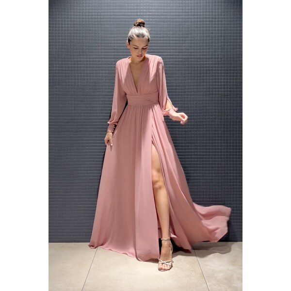 miadresses.sk Staroružové šifónové šaty s odhaleným chrbtom 37855590